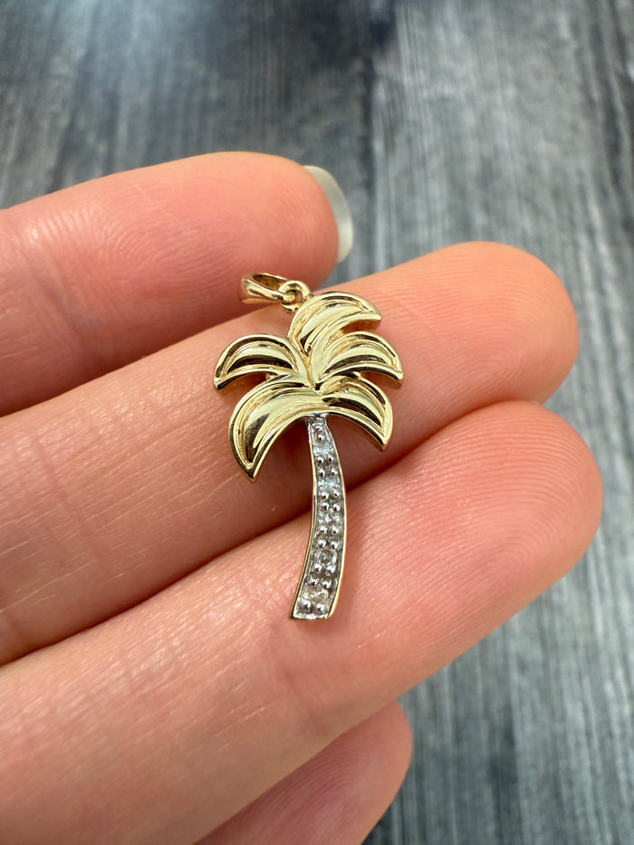 Diamond and 14K Gold Palm Tree Charm (A)
