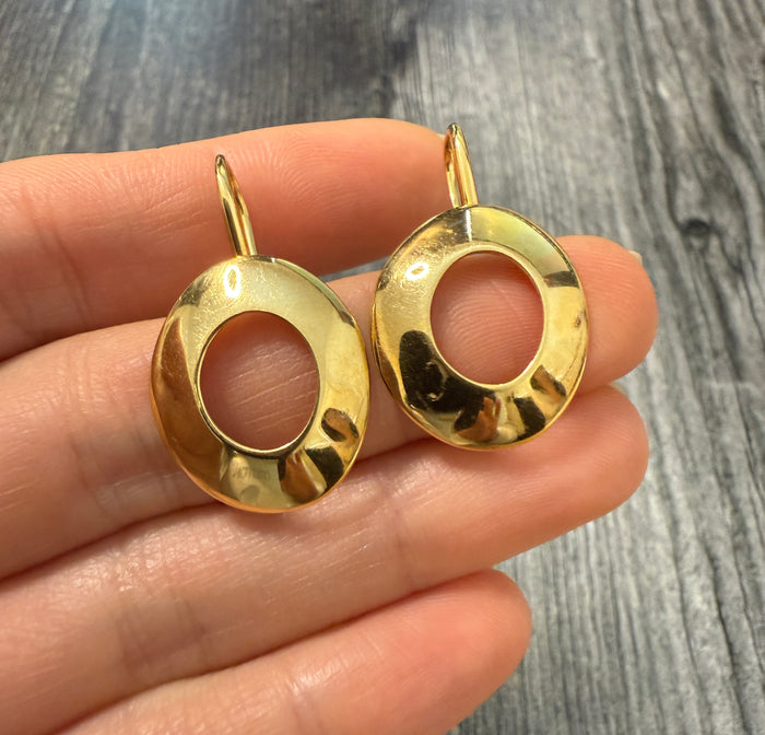 Vintage Tiffany & Co Frank Gehry 18K Circular Drop Earrings