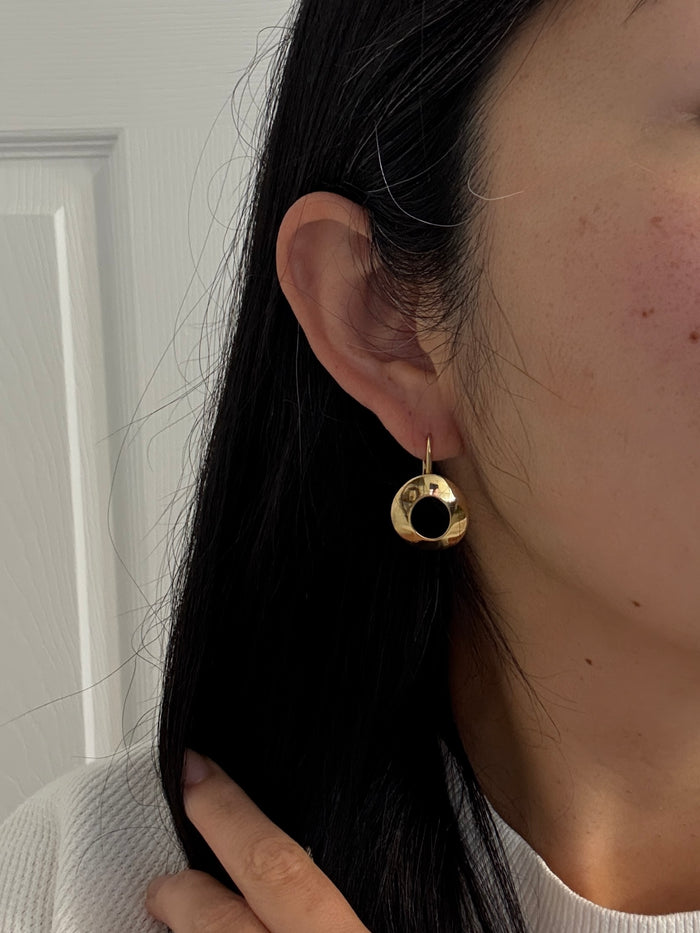 Vintage Tiffany & Co Frank Gehry 18K Circular Drop Earrings