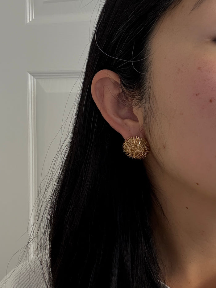Vintage 18K Gold Fireworks, Starburst Earrings (Y)