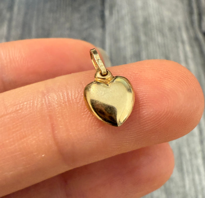 Mini 14K Gold Puffy Heart Charm