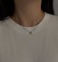Diamond and 18K Gold Flower Necklace