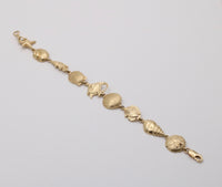 Vintage 14K Gold Ocean Motif Bracelet, 7” Long