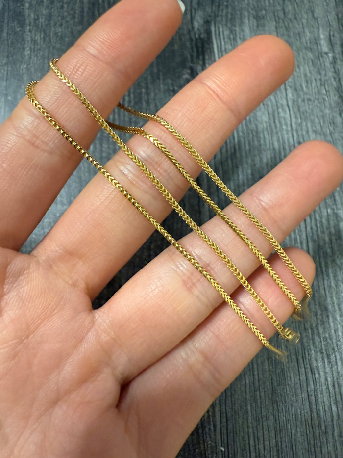 14K Gold Franco Chain, 17.5" Long