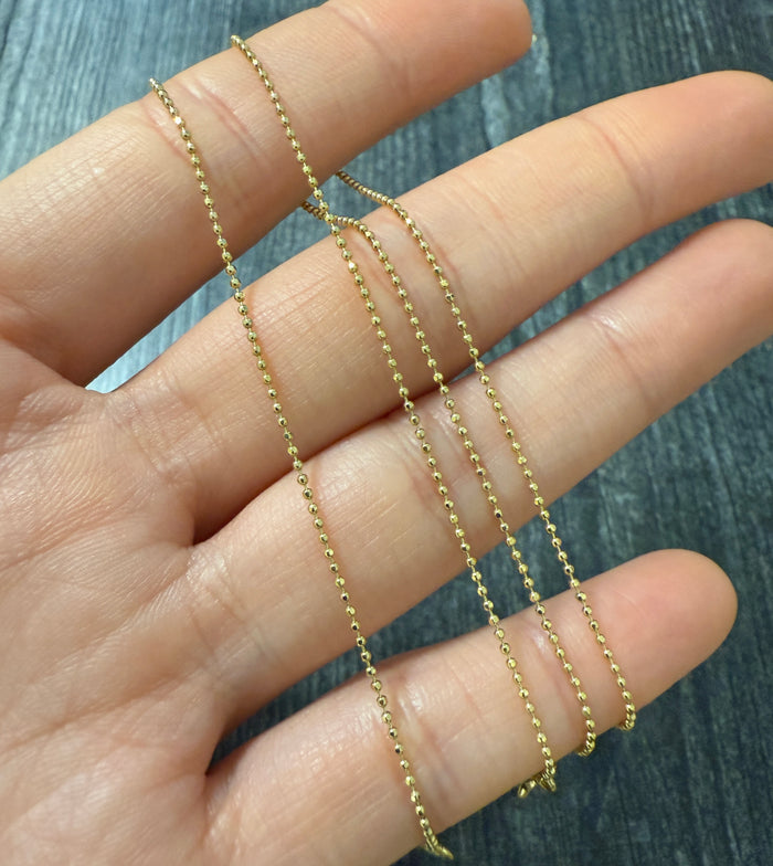 18K Gold Disco Ball Chain, 17.5" Long (A)