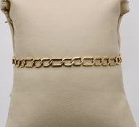 Vintage 14K Geometric Open Link Bracelet, 7.75” Long