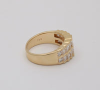 Vintage 1.8 Ct Princess Cut Diamond and 14K Gold Architectural Ring