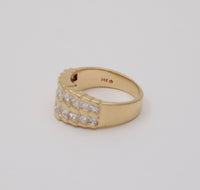 Vintage 1.8 Ct Princess Cut Diamond and 14K Gold Architectural Ring