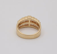 Vintage 1.8 Ct Princess Cut Diamond and 14K Gold Architectural Ring