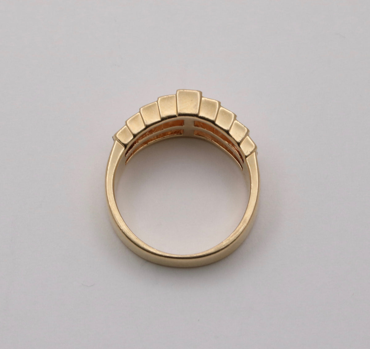 Vintage 1.8 Ct Princess Cut Diamond and 14K Gold Architectural Ring