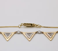 Vintage Uno A Erre Triangular Link Diamond Necklace, 17” Long