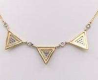 Vintage Uno A Erre Triangular Link Diamond Necklace, 17” Long