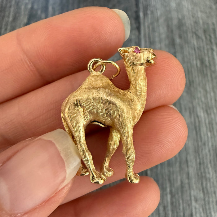 Large 14K Gold Camel Charm
