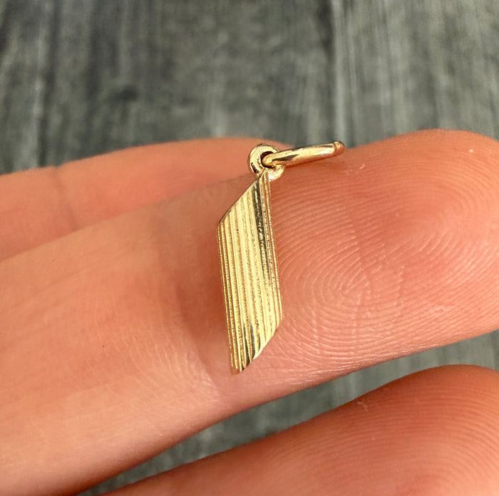 Mini 14K Gold Penne Pasta Charm (F)