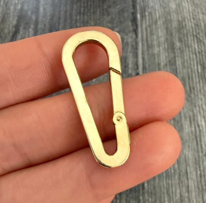 Large 14K Gold Carabiner, Charm Holder (B)