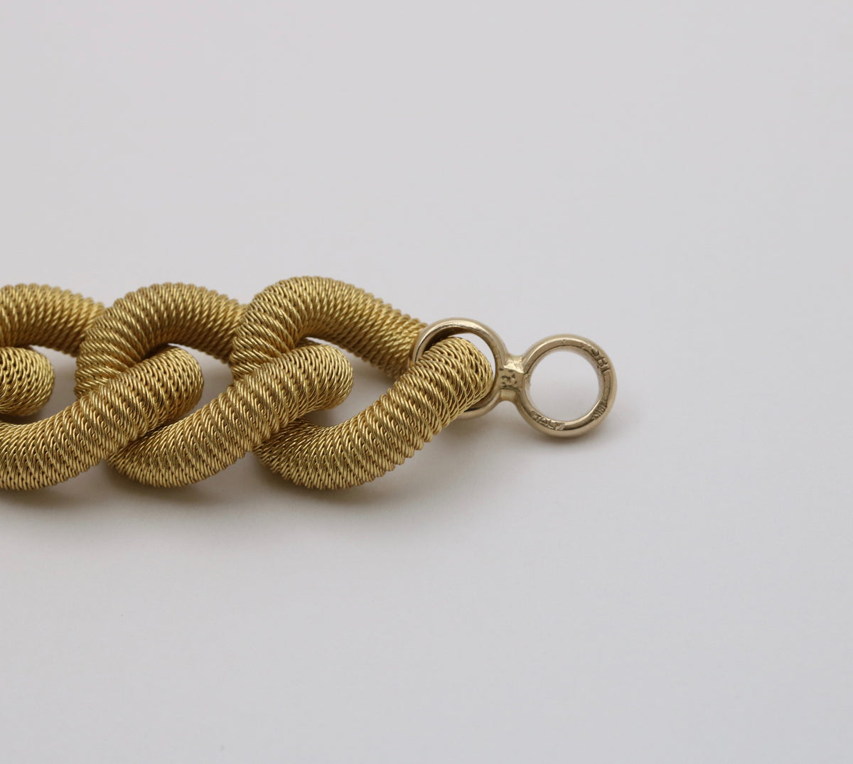 Vintage 18K Gold Woven Mesh Curb Link Bracelet