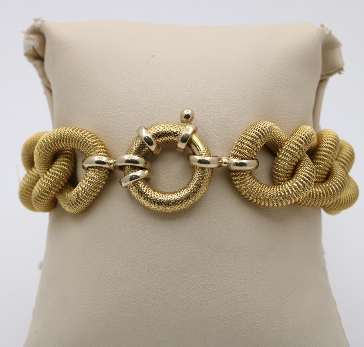 Vintage 18K Gold Woven Mesh Curb Link Bracelet