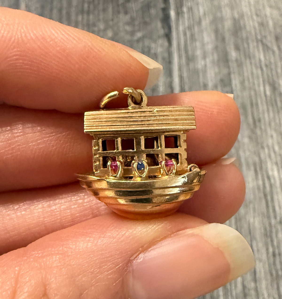 Vintage 14K Gold Noah's Ark Movable Charm