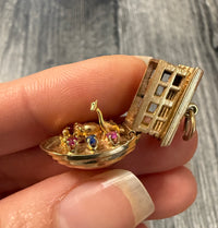 Vintage 14K Gold Noah's Ark Movable Charm