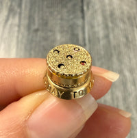 Vintage 14K Gold Birthday Cake Charm with Movable Candles