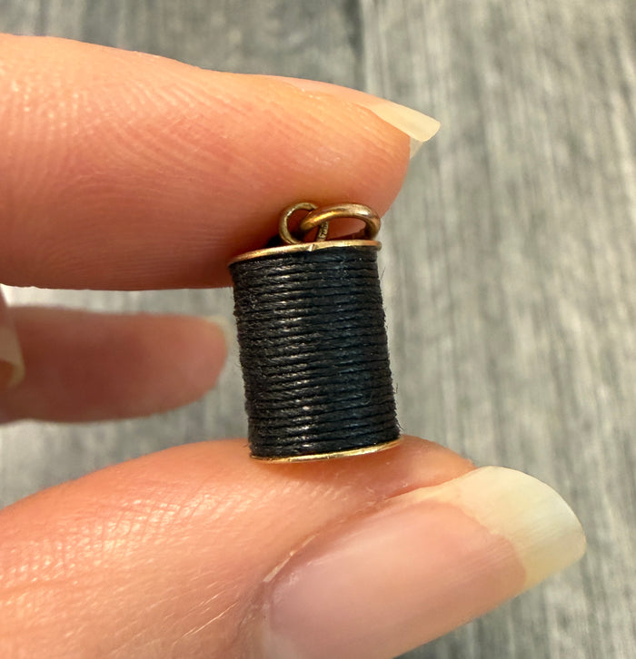 Spool of Thread In 14K Yellow Gold Charm