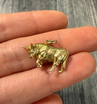Solid Vintage 14K Gold Taurus or Bull Charm