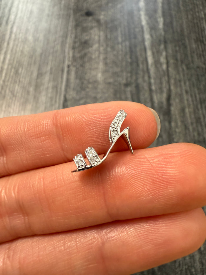 Diamond and 14K White Gold High Heel Charm (S)