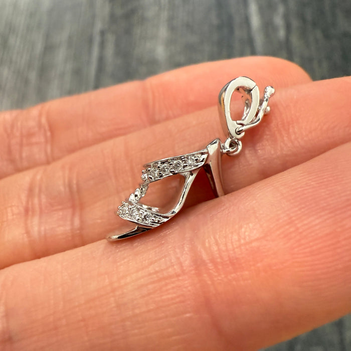 Diamond and 14K White Gold Sandal Charm (S)