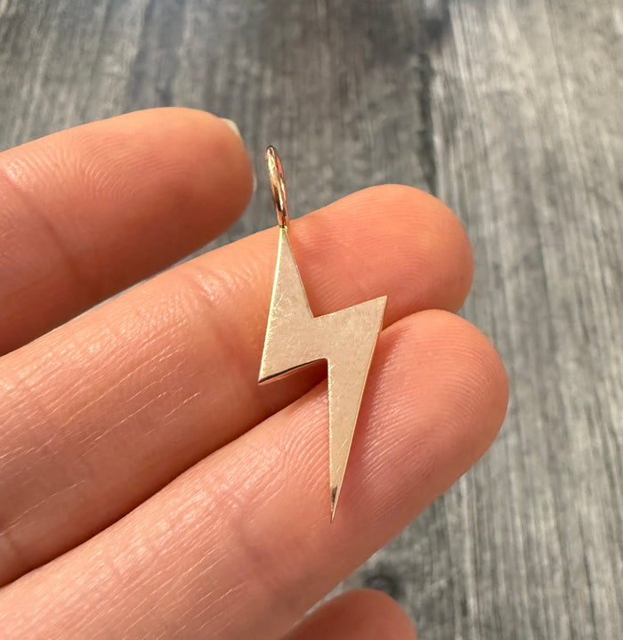 14K Rose Gold Lightning Bolt Charm