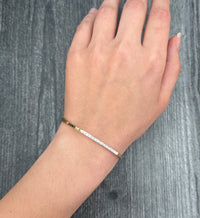 Light Catching Diamond and 14K Gold Square Link Bracelet
