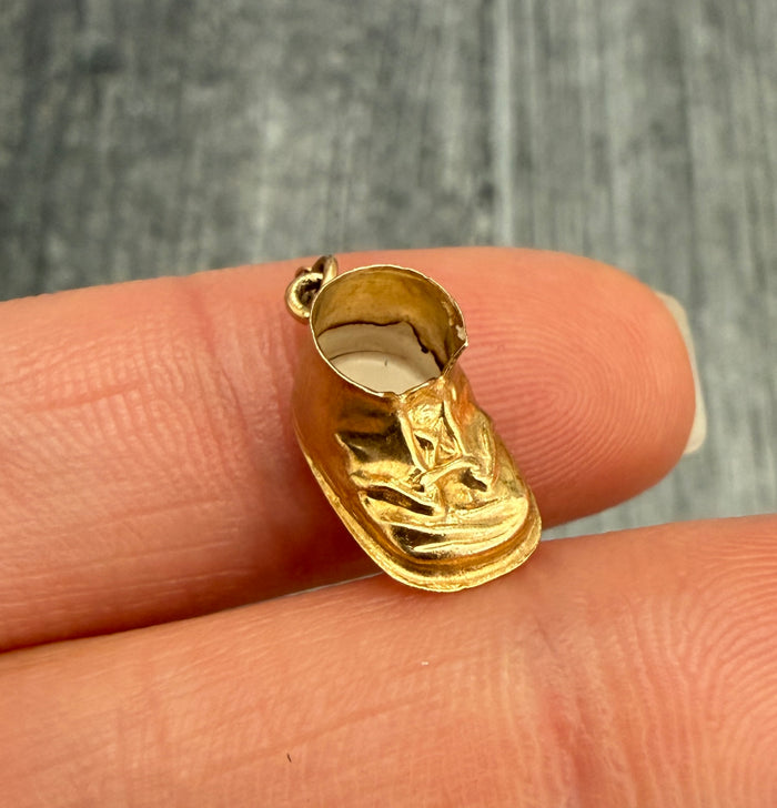 Vintage 14K Gold Baby Shoe or Boot Charm