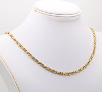 Vintage 18K Biciolor Gold Infinity Link Chain, 20” Long