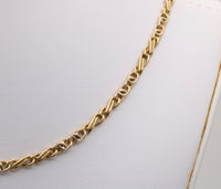 Vintage 18K Biciolor Gold Infinity Link Chain, 20” Long
