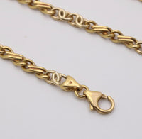Vintage 18K Biciolor Gold Infinity Link Chain, 20” Long