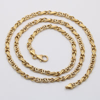 Vintage 18K Biciolor Gold Infinity Link Chain, 20” Long