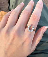 Antique Lucky Diamond Horseshoe Ring, 1.2 Carats