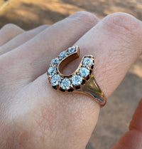 Antique Lucky Diamond Horseshoe Ring, 1.2 Carats