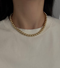 Vintage 18K Gold Ball Necklace, 16.5" Long (I)