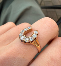 Antique Lucky Diamond Horseshoe Ring, 1.2 Carats