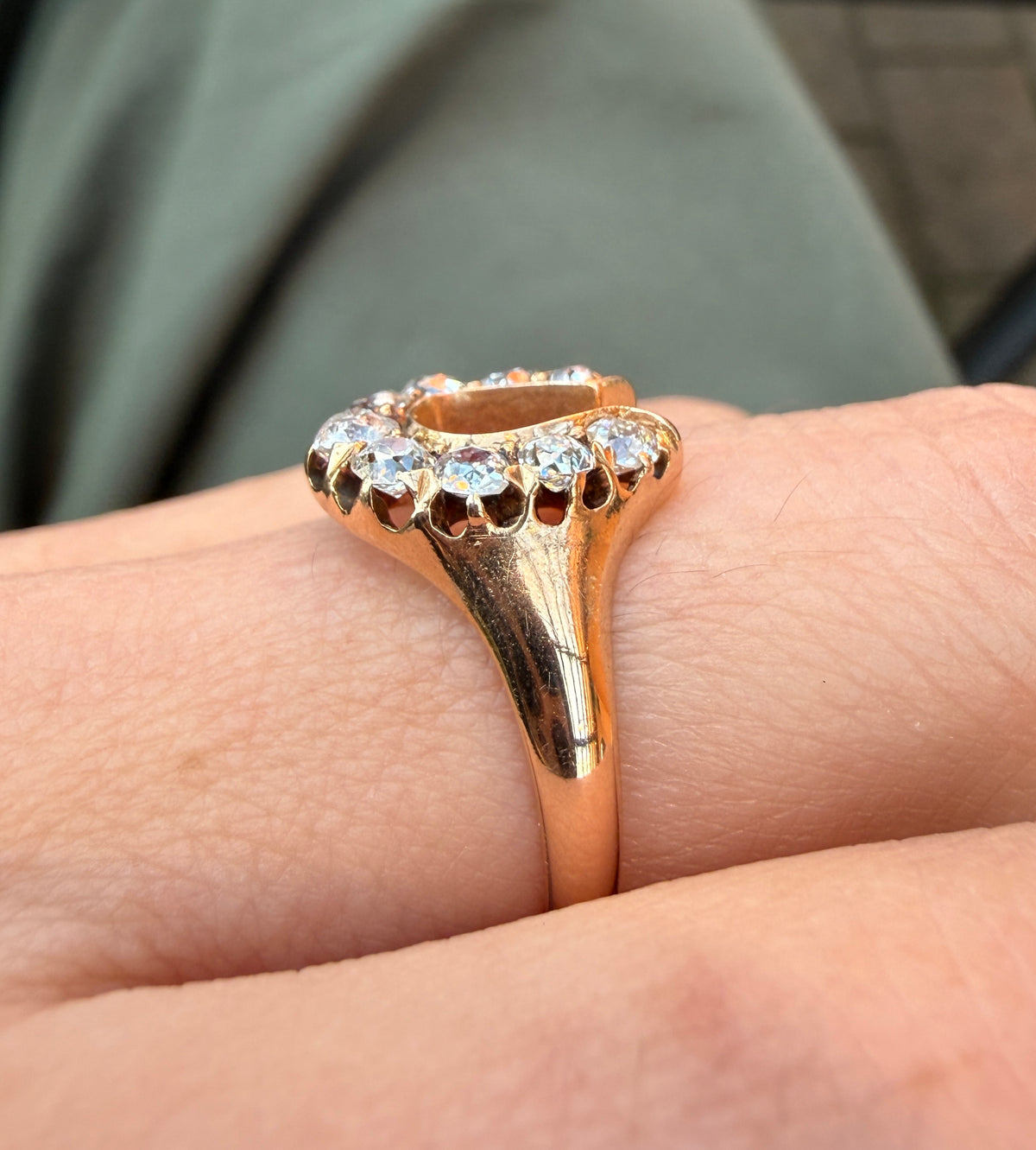Antique Lucky Diamond Horseshoe Ring, 1.2 Carats