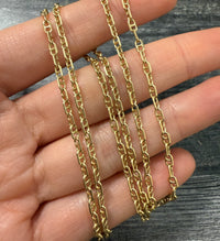 Vintage 14K Gold Anchor Link Chain, 25.25" Long