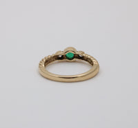 Vintage Emerald and Diamond 14K Gold Twist Band