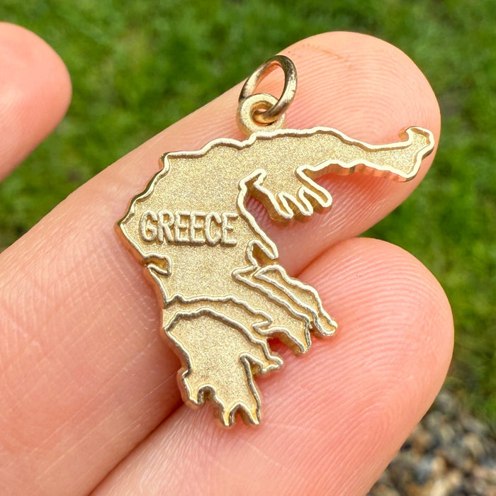 Vintage 14K Gold “GREECE” Country Charm