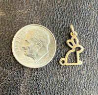 Wire Rabbit Bunny 14K Gold Charm