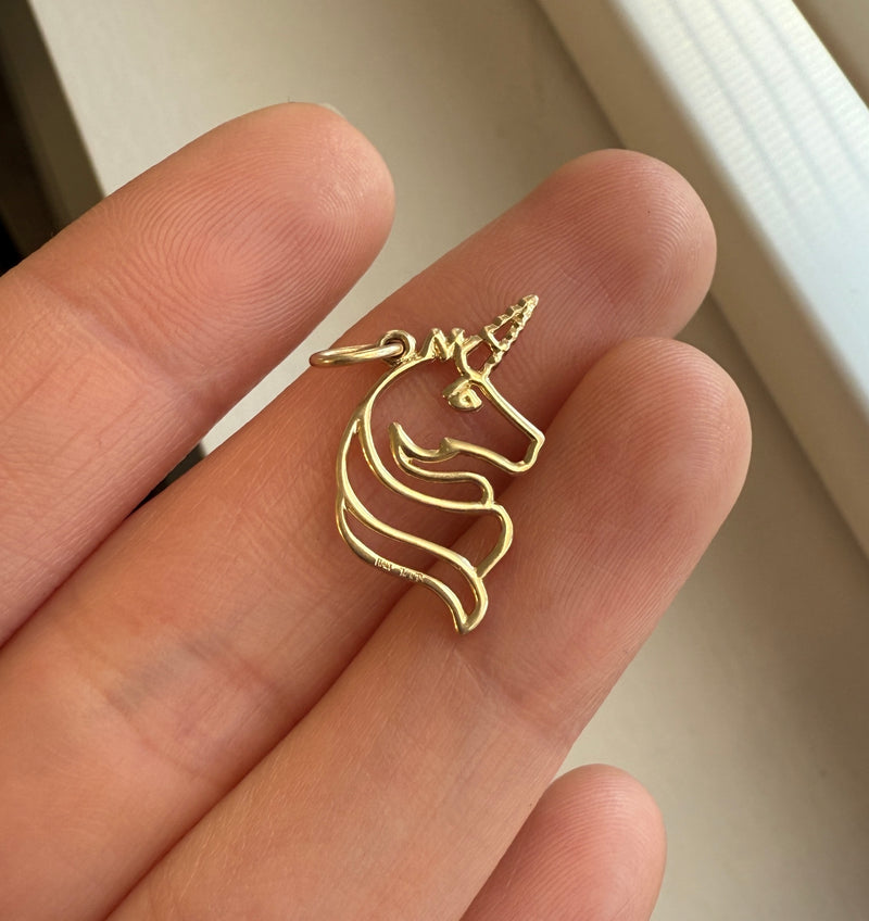 Unicorn 14K Gold Charm