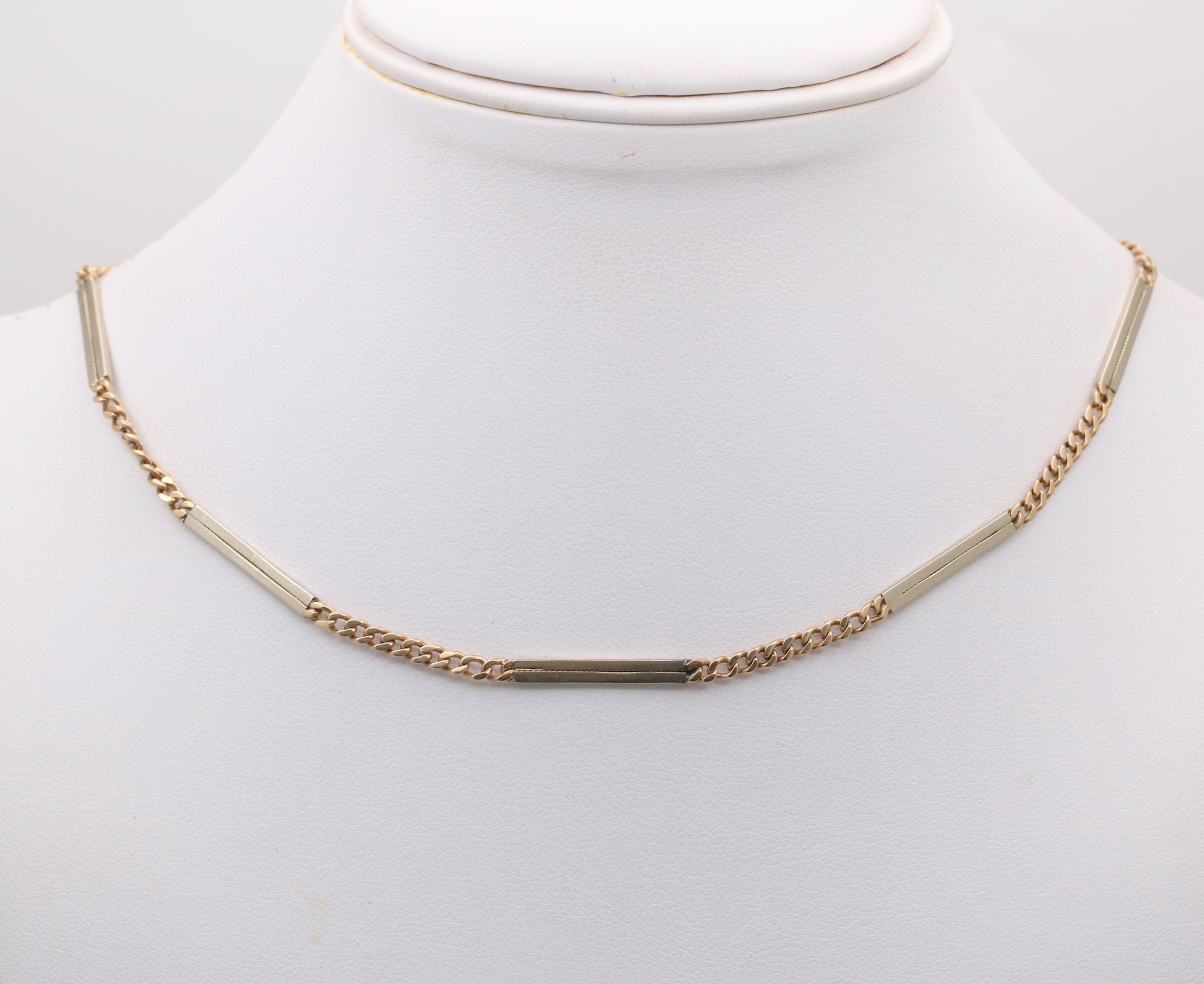 Art Deco 14K Gold Curb Link Albert Watch Chain, 21” Long – Alpha & Omega  Jewelry