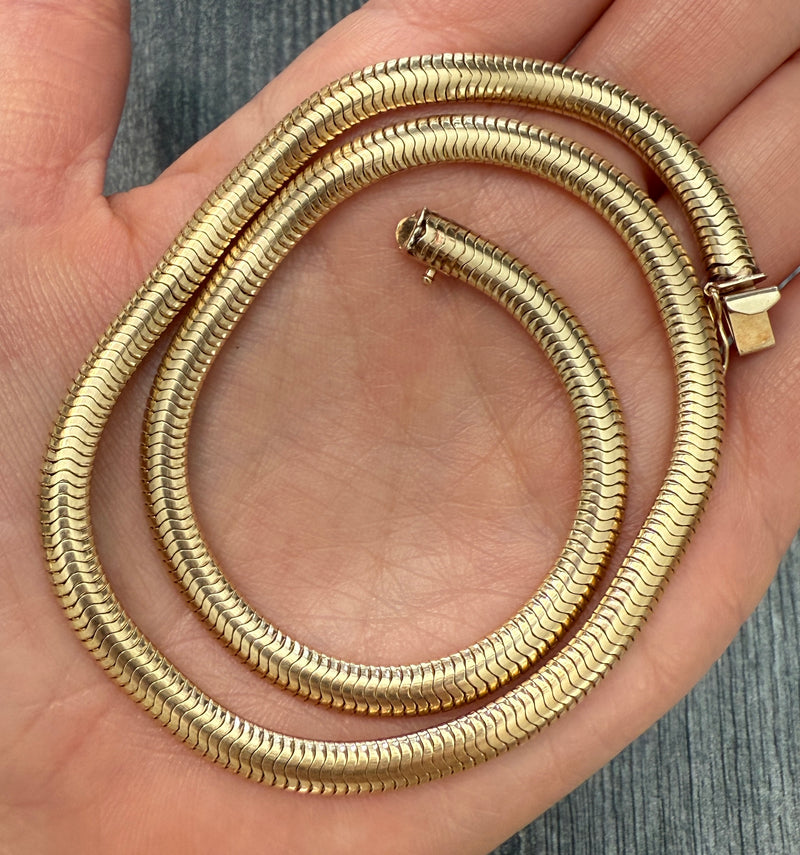 Vintage 14K Gold Snake Chain, 16" Long