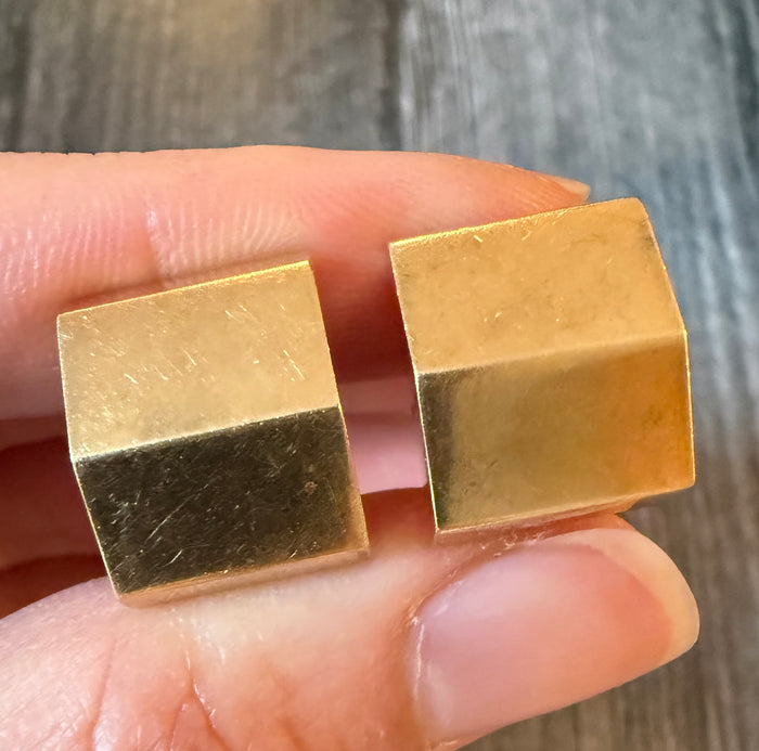 Rad Geometric 14K Gold Blocky Earrings