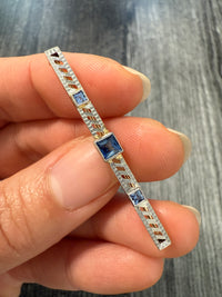 Art Deco Sapphire and 14K Gold Bar Pin
