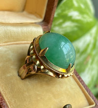 Art Deco Jadeite and 14K Gold Ring